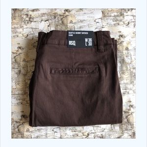 RSQ Men’s Seattle Skinny Tapered Chino 36x30 NWT